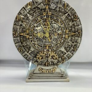 Reloj calendario azteca en malaquita