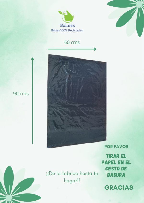 25 Kg de Bolsa negra para basura 60* 90 cms - Image 2