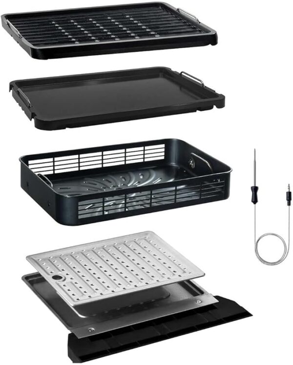 FoodStation - Parrilla sin humo, plancha y freidora de aire con tecnología de extracción de humo, 6 funciones de cocción de un solo toque, superficie de cocción antiadherente extragrande y sonda de - Image 3