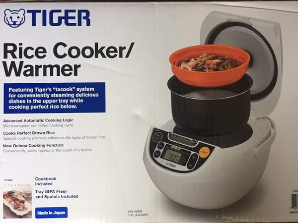 Tiger Olla arrocera, calentador y vaporizador Micom de 5.5 tazas