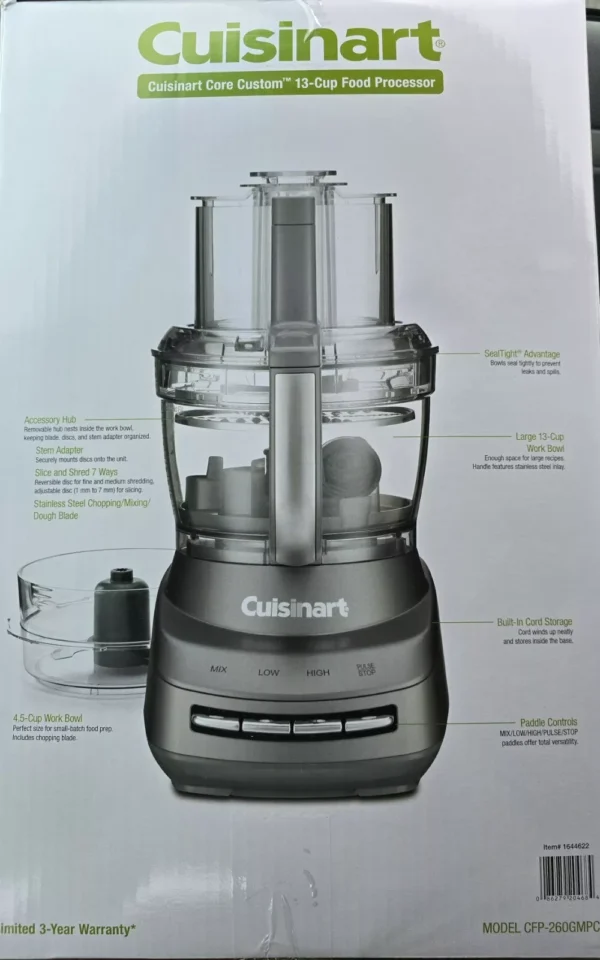 NUEVO Cuisinart Core Custom 13-Cup Food Processor/Modelo CFP-260GMPC/Gris - Image 4