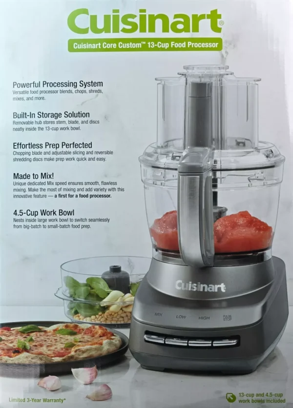 NUEVO Cuisinart Core Custom 13-Cup Food Processor/Modelo CFP-260GMPC/Gris