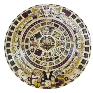 Calendario Azteca en maderas naturales