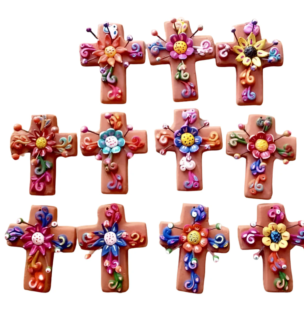 Cruz flor central chica Artesanal