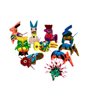 Set surtido de 12 alebrijes mini
