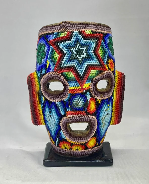 Máscara azteca chica Arte Huichol - Image 2