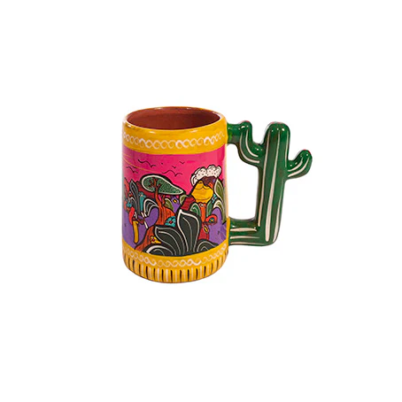 Tarro para cerveza con cactus Artesanal