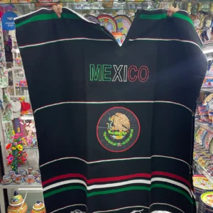Jorongo tricolor negro con Escudo Nacional
