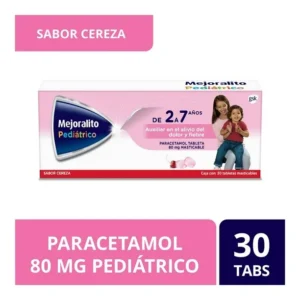 Mejoralito pediátrico sabor cereza 30 tabletas