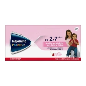 Mejoralito pediátrico sabor cereza 30 tabletas