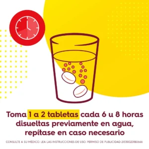 Tabletas Tabcin 500 Ácido Acetilsalicílico 500mg Alivio de la Gripe 12 Tabletas