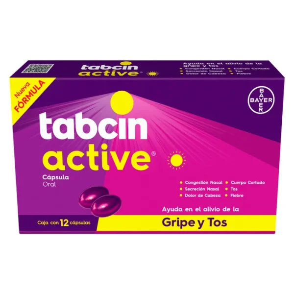 Tabcin Active 12 Cápsulas - Para los más molestos síntomas de la gripe - Image 4