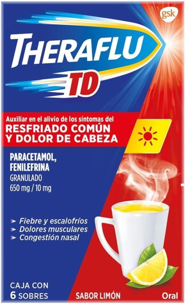 Theraflu Td Gripa Resfriado 650/10mg 10 Sobres