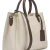 Bolsa Andrea Para Mujer Grabado Cocodrilo Doble Asa Beige