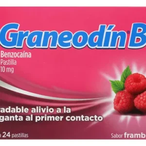 Graneodín B, para dolor de garganta, sabor frambuesa