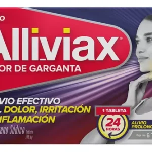 ALLIVIAX - Alivia varios tipos de dolor hasta por 12 horas, con Naproxeno Sódico 550mg. Caja con 10 tabletas