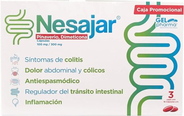 Nesajar Pinaverio / Dimeticona C/16 Cápsulas Gelpharma