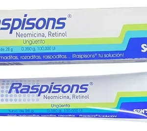 Raspisons Ungüento Neomicina Retinol Cicatrices Rapones 28g Tipo de piel Todo tipo de piel