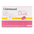 Clotrimazol Dual Óvulo 200mg Y Crema 1% Tratamiento 3 Días